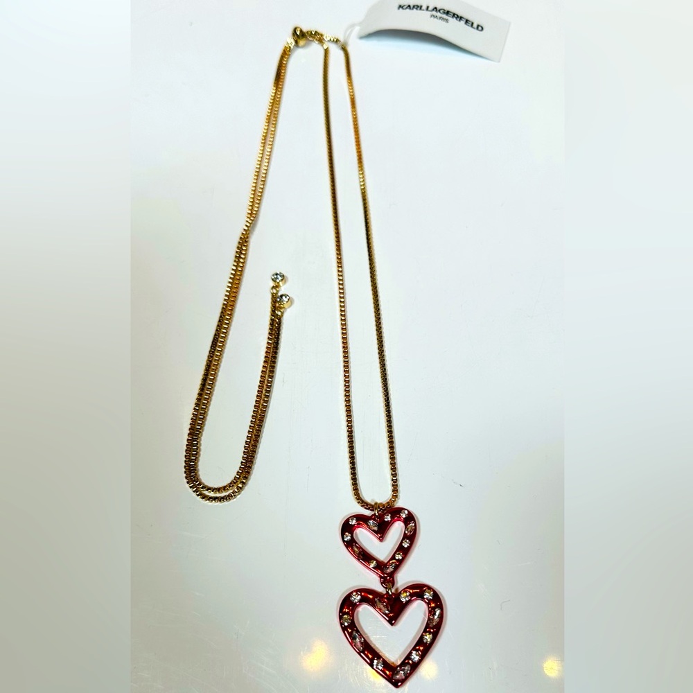 Karl Lagerfeld Paris Heart Pendant Necklace NWT - Picture 3 of 6